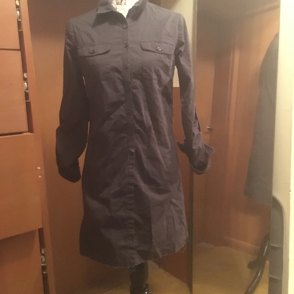 Military style button up dress